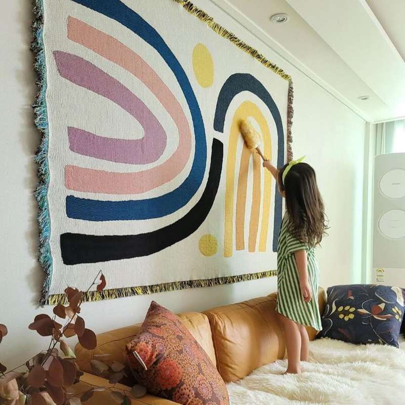 Century Textile & Sewing Supply - Textile City Abstract Rainbow Throw Blanket