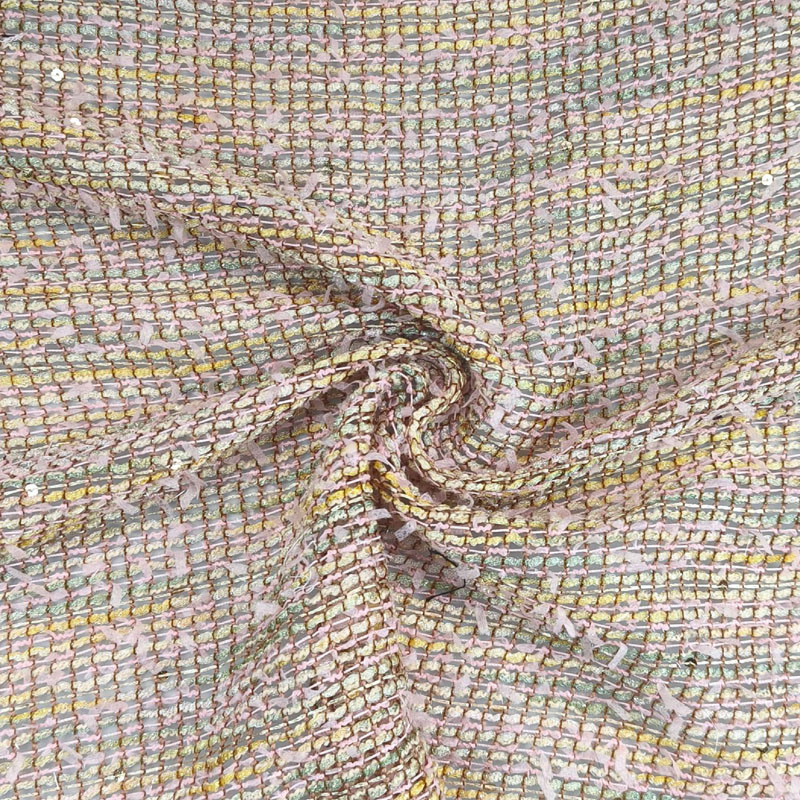 Sewing Tweed - Lightweight Hollow Out Witth Ribbon Yarn-dyed