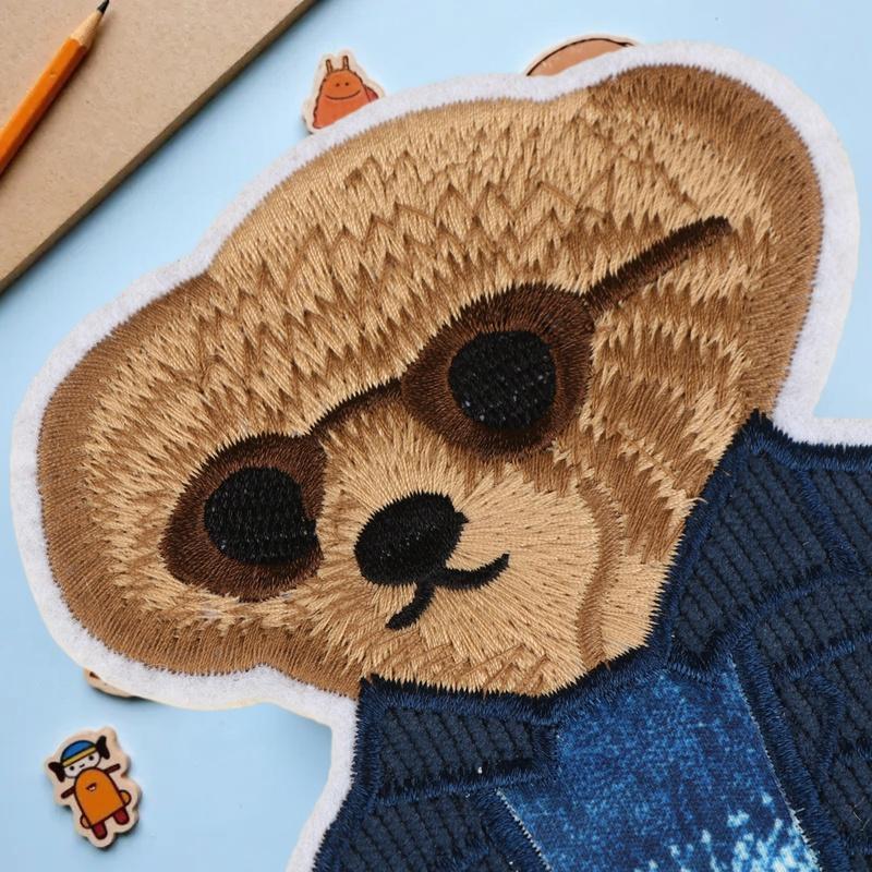 Is Sewing A Textile Craft - Large Bear Clothing Patch Hand Sewn