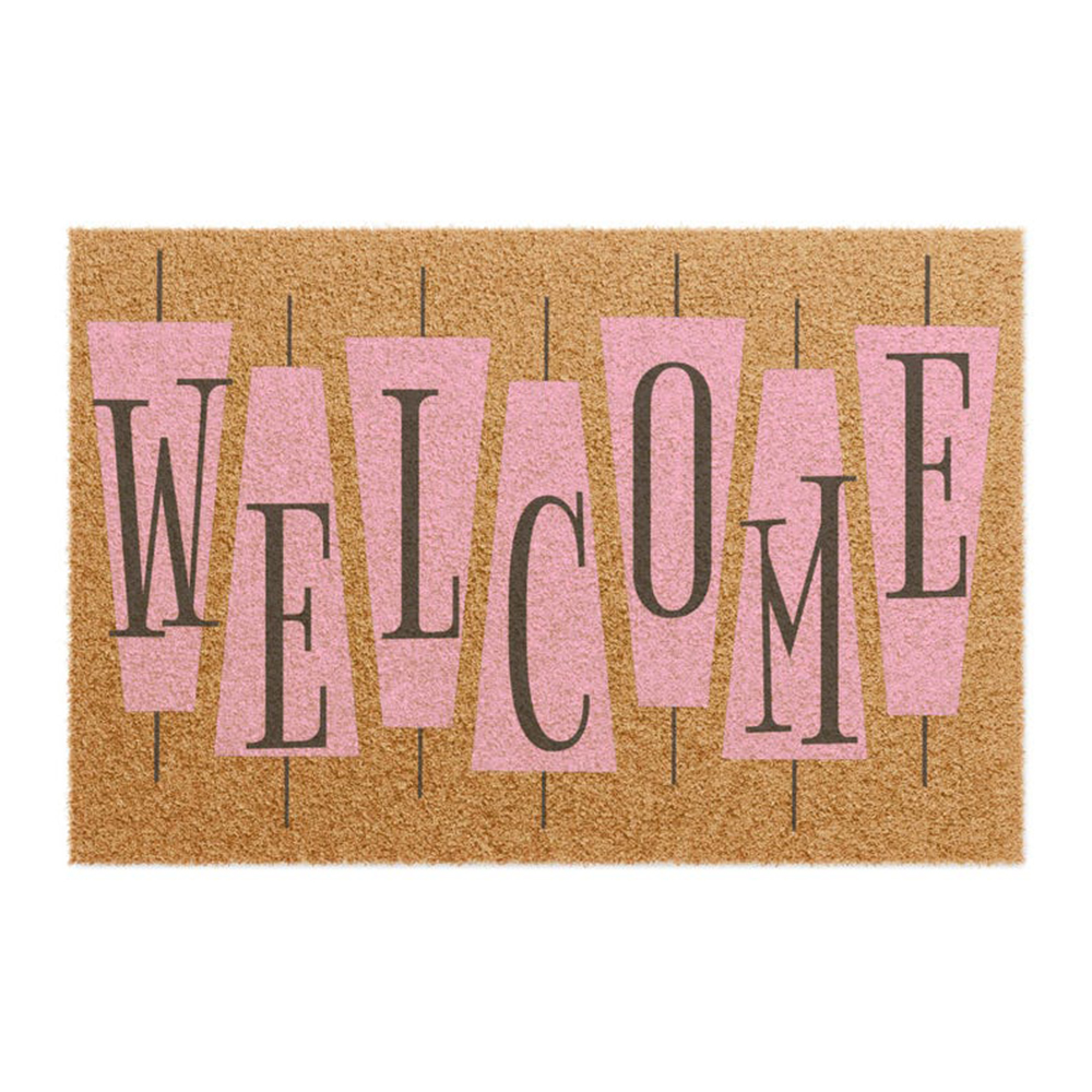 Century Textile & Sewing Supply - Retro Pink Cute Doormat Welcome Coir