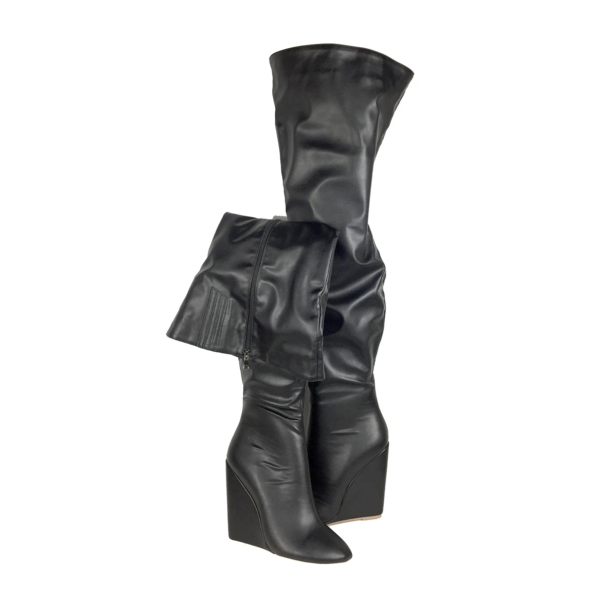 Women’s Black Over-the-Knee Bo - Sewing Zipper 评论和价格