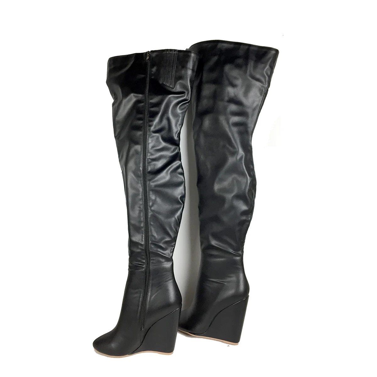 Women’s Black Over-the-Knee Bo - Sewing Zipper 评论和价格