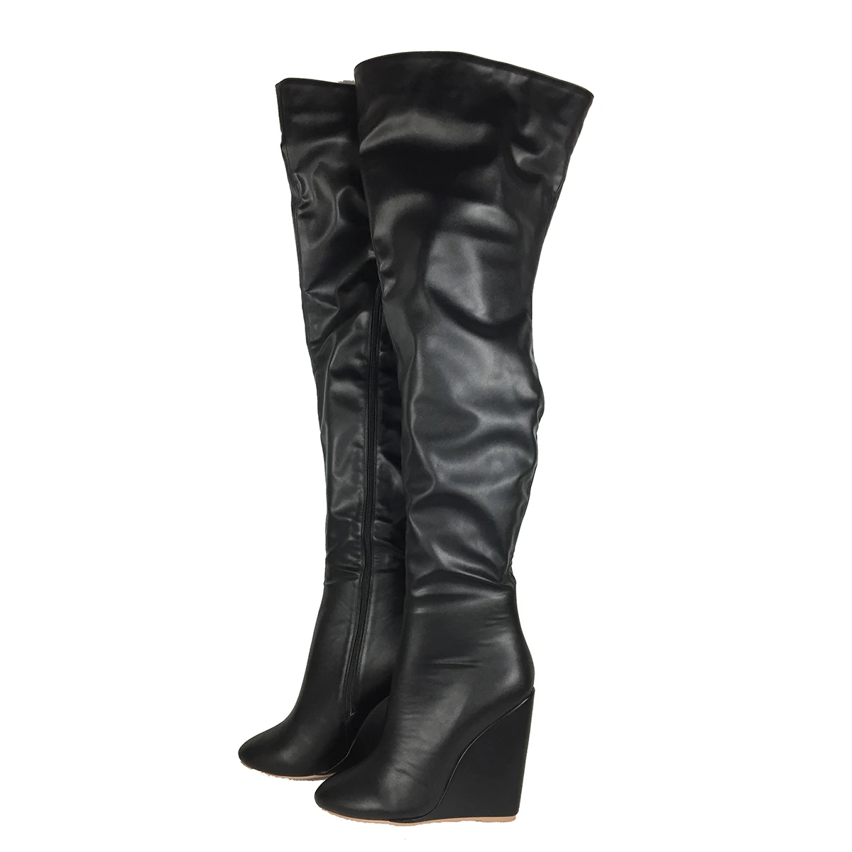 Women’s Black Over-the-Knee Bo - Sewing Zipper 评论和价格