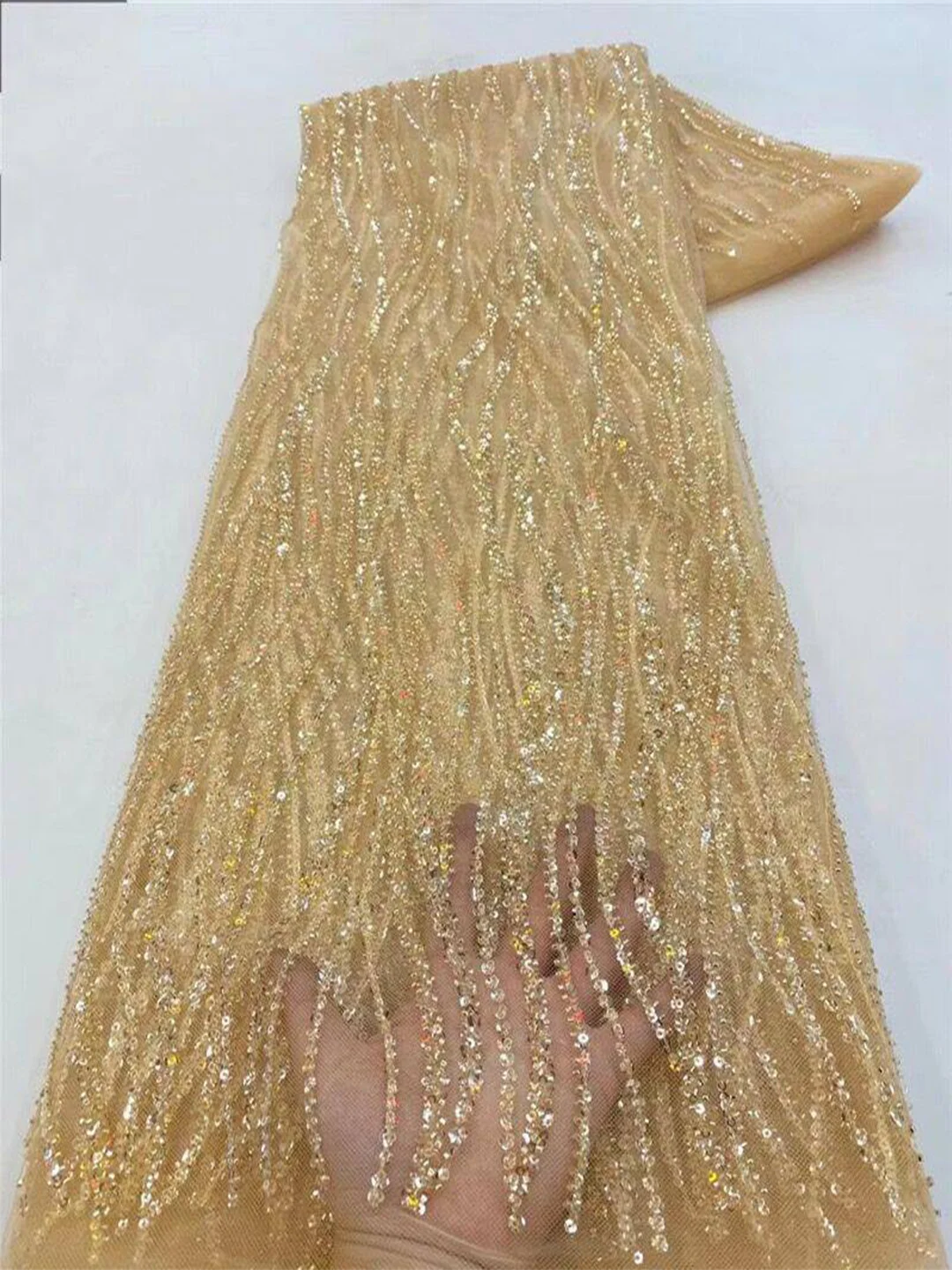 Gold Color Africa Embroidered  - Sewing Net 评论和价格