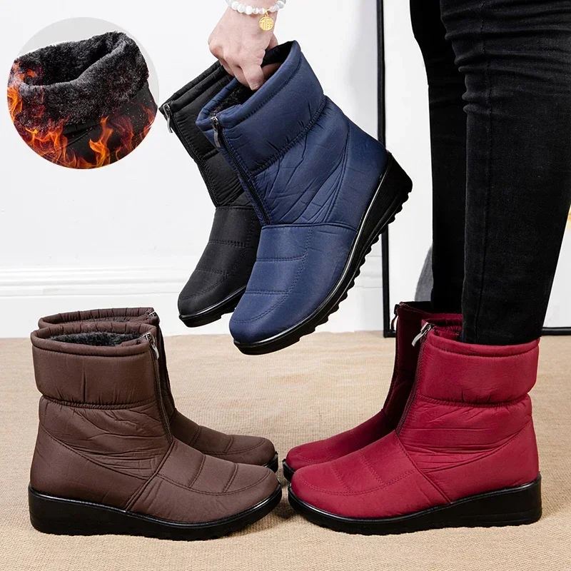 Non Slip Waterproof Snow Boots - Sewing Front Zipper 评论和价格