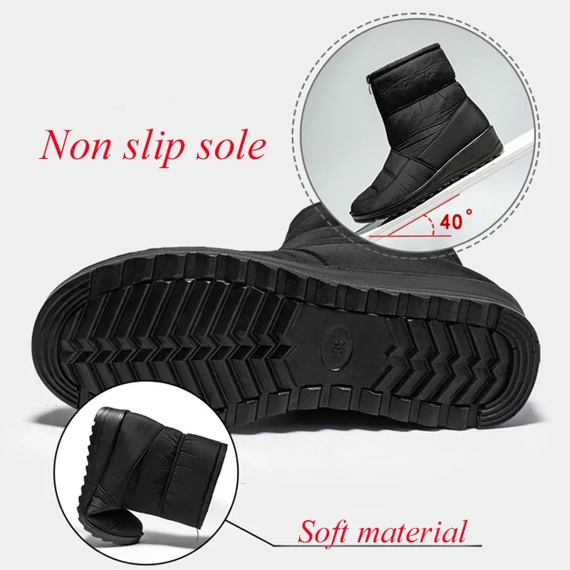 Non Slip Waterproof Snow Boots - Sewing Front Zipper 评论和价格
