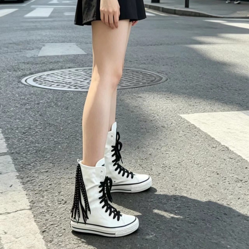 Canvas Shoes Woman New Medium  - Sewing Front Zipper 评论和价格