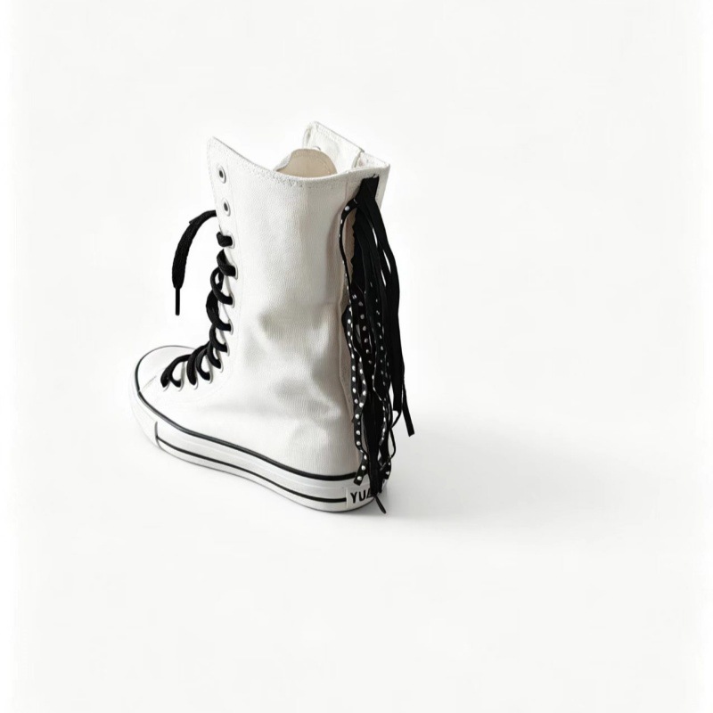 Canvas Shoes Woman New Medium  - Sewing Front Zipper 评论和价格
