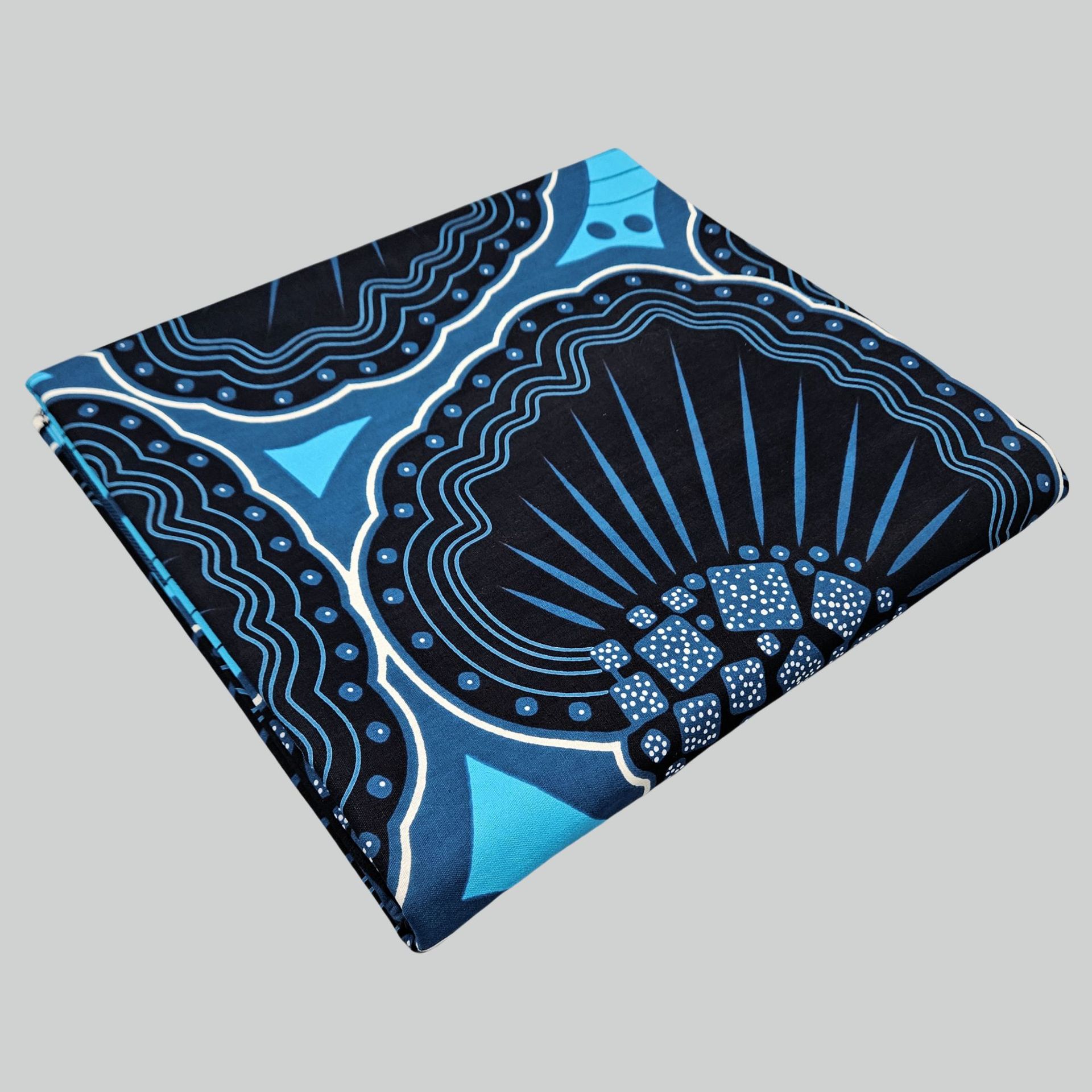 Black Printed Blue Cotton Afri - Sewing Batik 评论和价格
