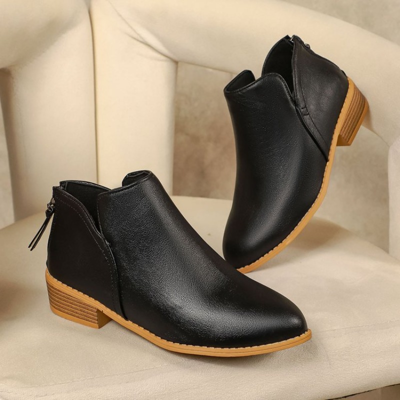Women's Ankle Boots Round Toe  - Sewing Zipper 评论和价格