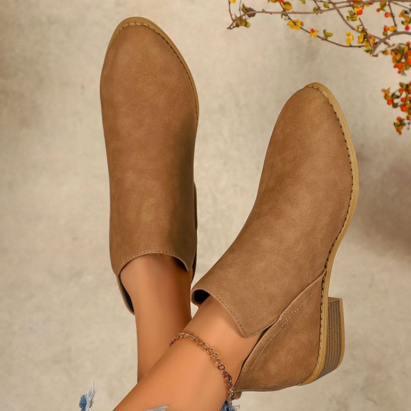 Women's Ankle Boots Round Toe  - Sewing Zipper 评论和价格