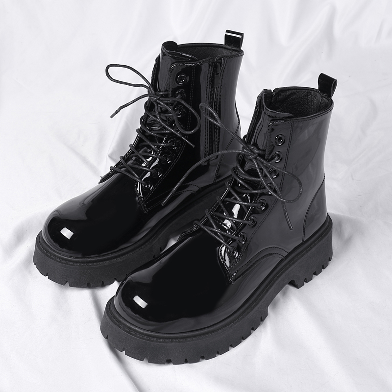 Combat Ankle Boots、Patent Leat - Sewing Zipper 评论和价格
