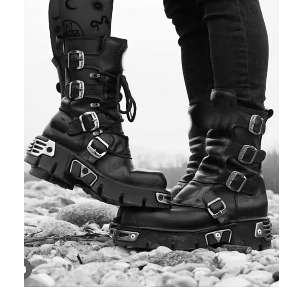 New Men's Punk Motorcycle Boot - Sewing Zipper 评论和价格