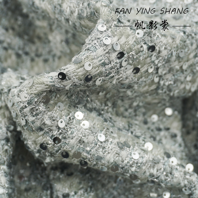 Silver Gray Glitter Sequins Tw - Sewing Tweed 评论和价格