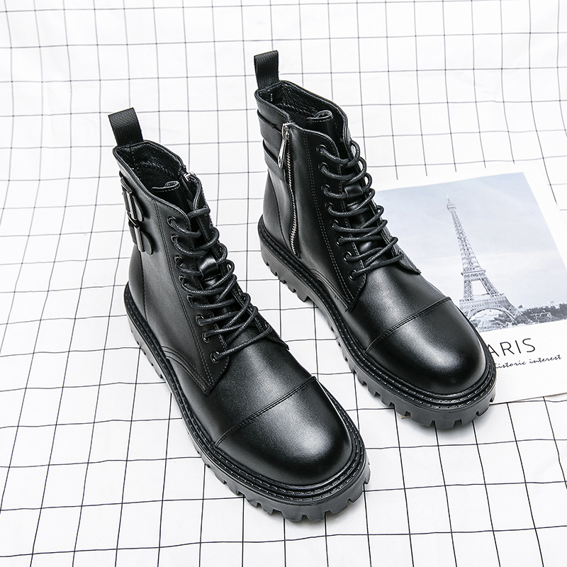Brand Men's Naked Boots Fashio - Sewing Zipper 评论和价格