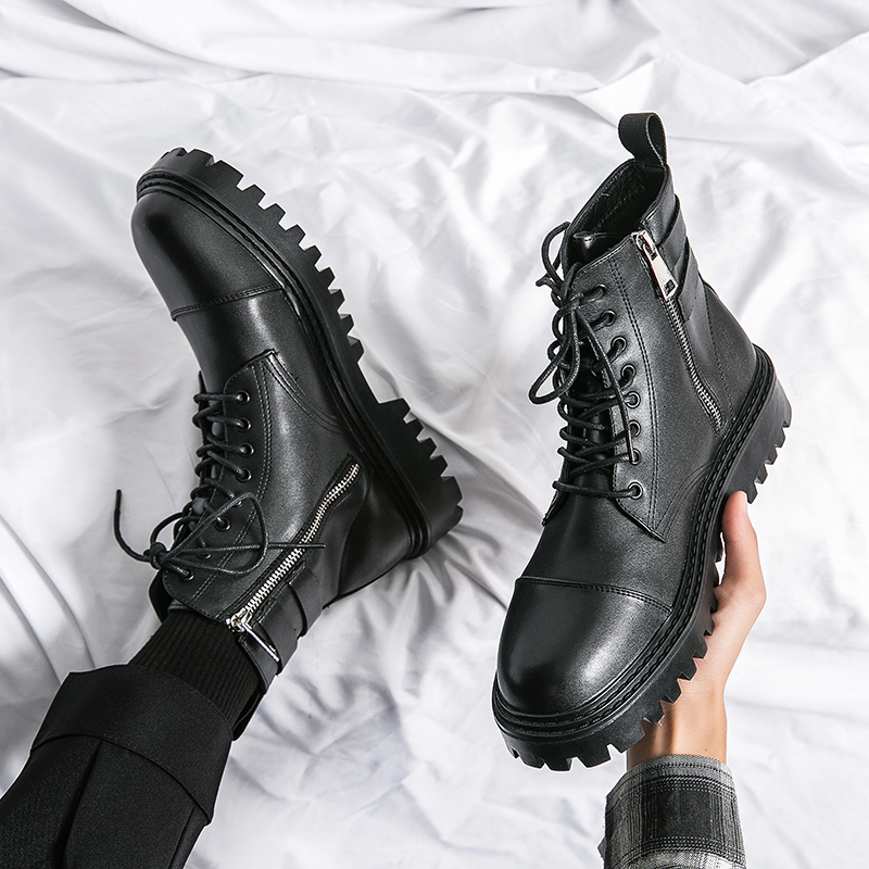 Brand Men's Naked Boots Fashio - Sewing Zipper 评论和价格