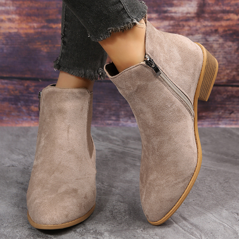 Women's Short Boots Autumn Poi - Sewing Zipper 评论和价格