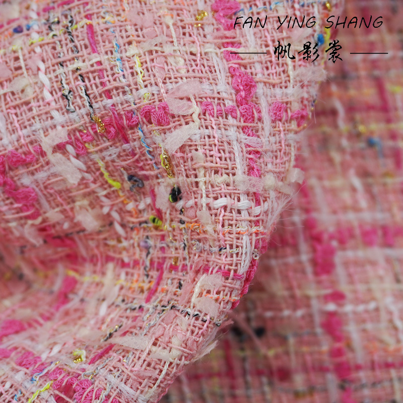 The Pink Plaid Tassel Cotton T - Sewing Tweed 评论和价格