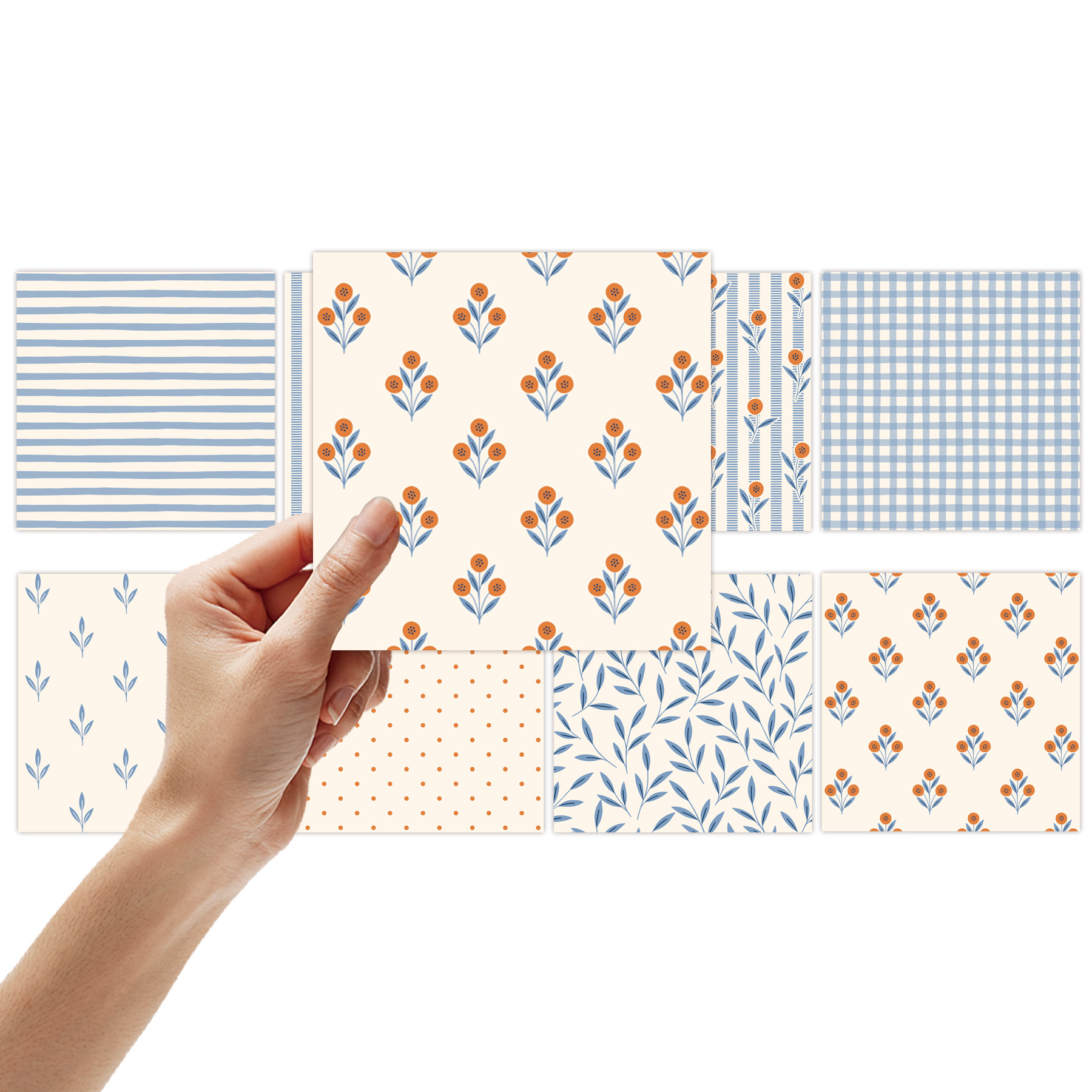 8 Sheets Fresh Plaid Scrapbook - Pattern Tissue Paper 评论和价格