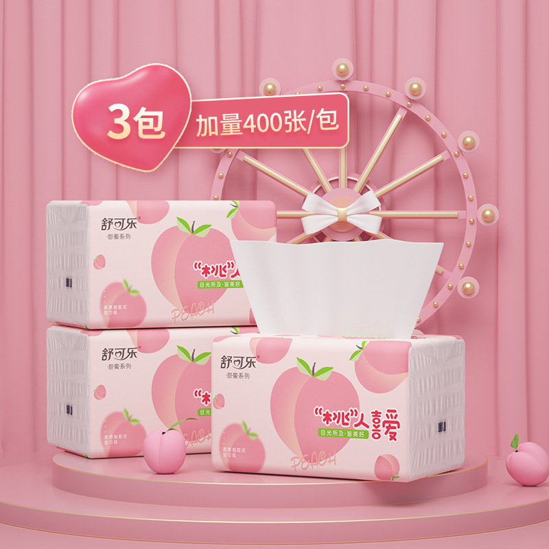 Cute Peach Pattern Facial Tiss - Pattern Tissue Paper 评论和价格