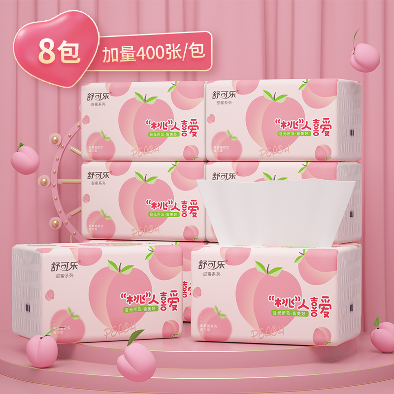 Cute Peach Pattern Facial Tiss - Pattern Tissue Paper 评论和价格