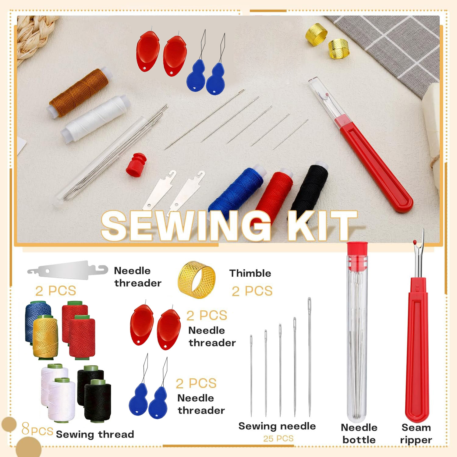 43pcs Big Eye Sewing Needle Ki - Sewing Garments 评论和价格