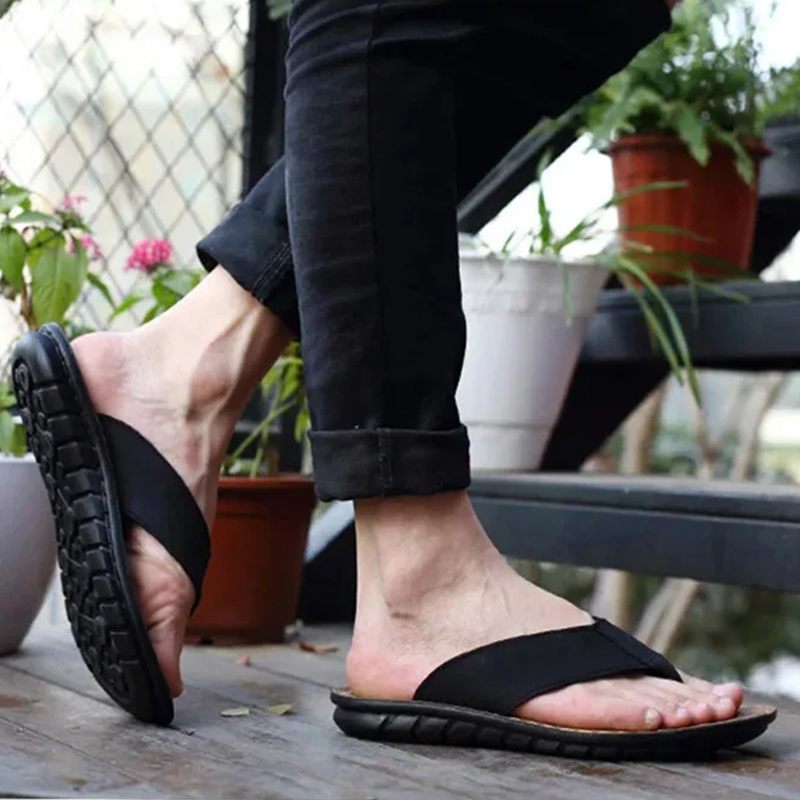 Summer Shoes Men Slippers Genu - Sewing Net 评论和价格