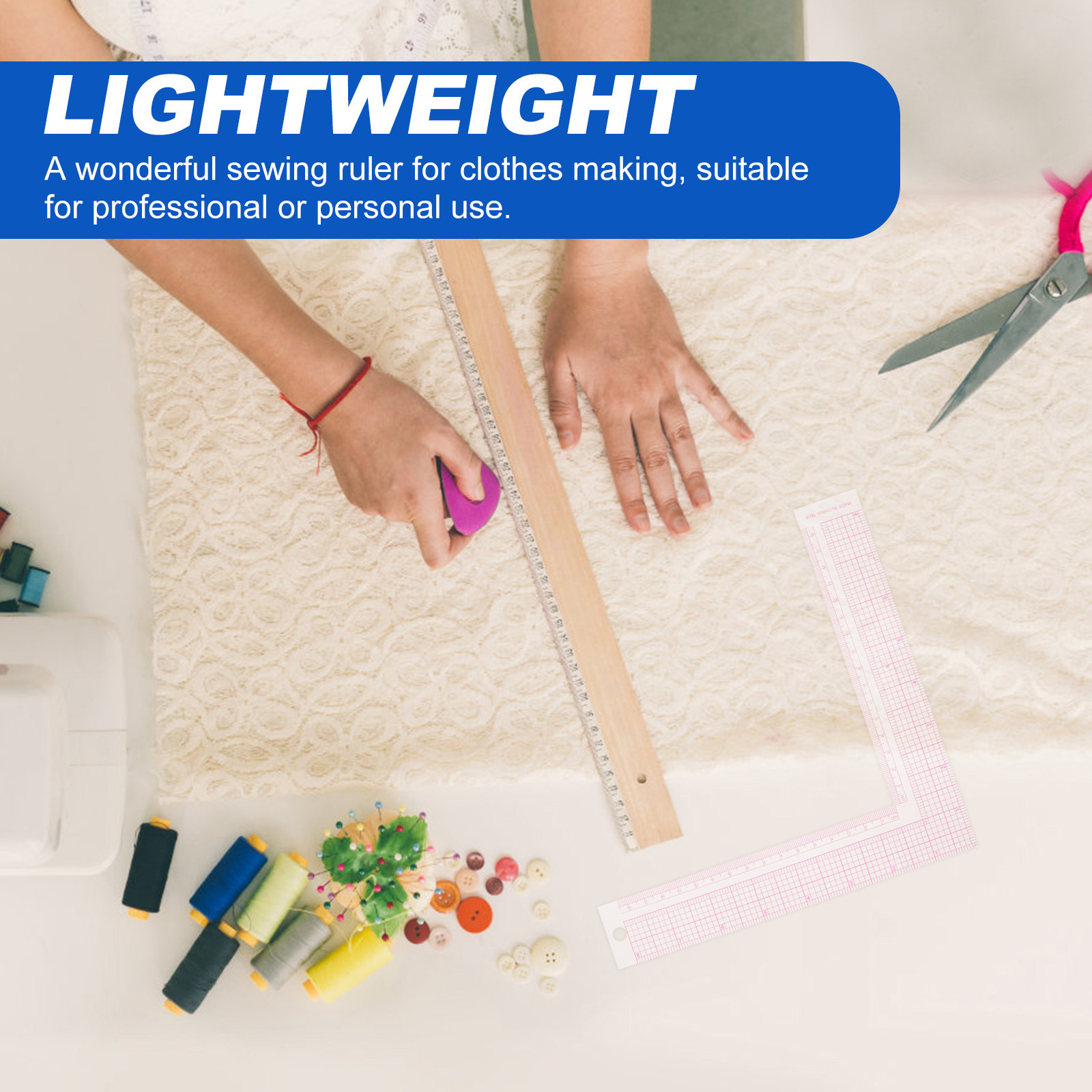 2Pcs Plastic Right Angle L Rul - Sewing Garments 评论和价格