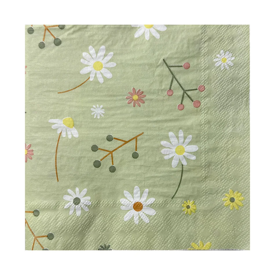 Chamomile Printed Napkin Green - Pattern Tissue Paper 评论和价格