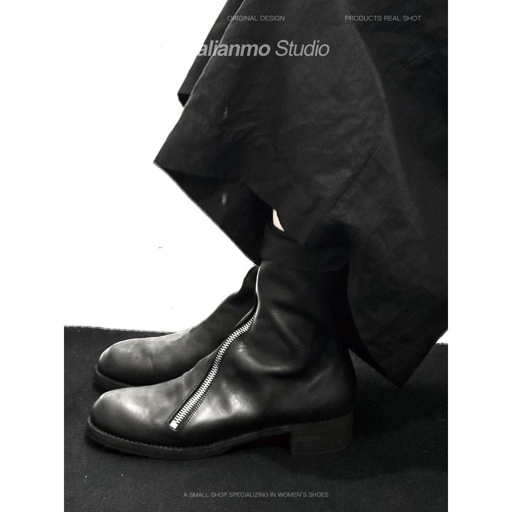 Fashion Genuine Leather Chelsa - Sewing Front Zipper 评论和价格