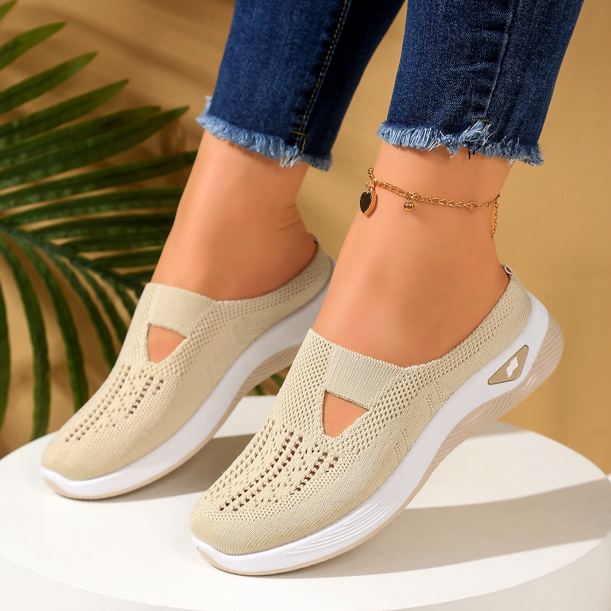 Women Shoes Breathable Half Sl - Sewing Net 评论和价格