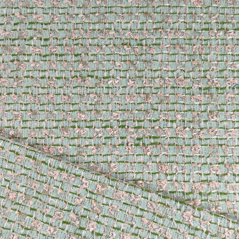 Green/Red Ribbon Yarn-Dyed Bra - Sewing Tweed 评论和价格