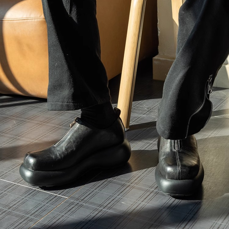 Derby Shoes for Men's Height I - Sewing Front Zipper 评论和价格