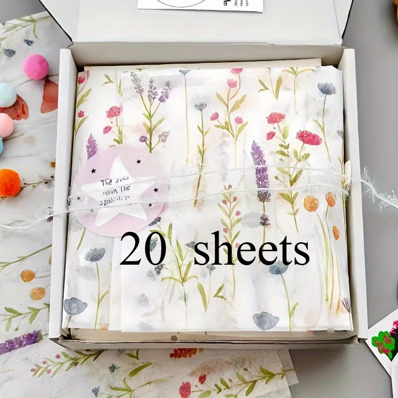 20 Sheets Lavender Print Gift  - Pattern Tissue Paper 评论和价格
